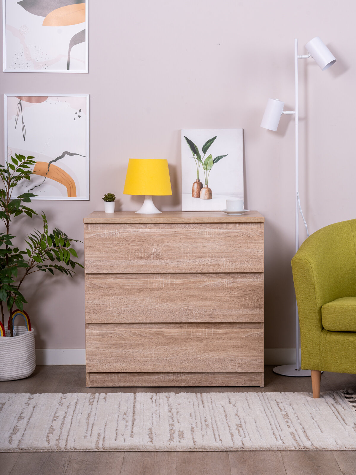 Комод для одежды с ящиками 80х48х76 см ЛДСП дуб сонома Гуд Лакк Мальта