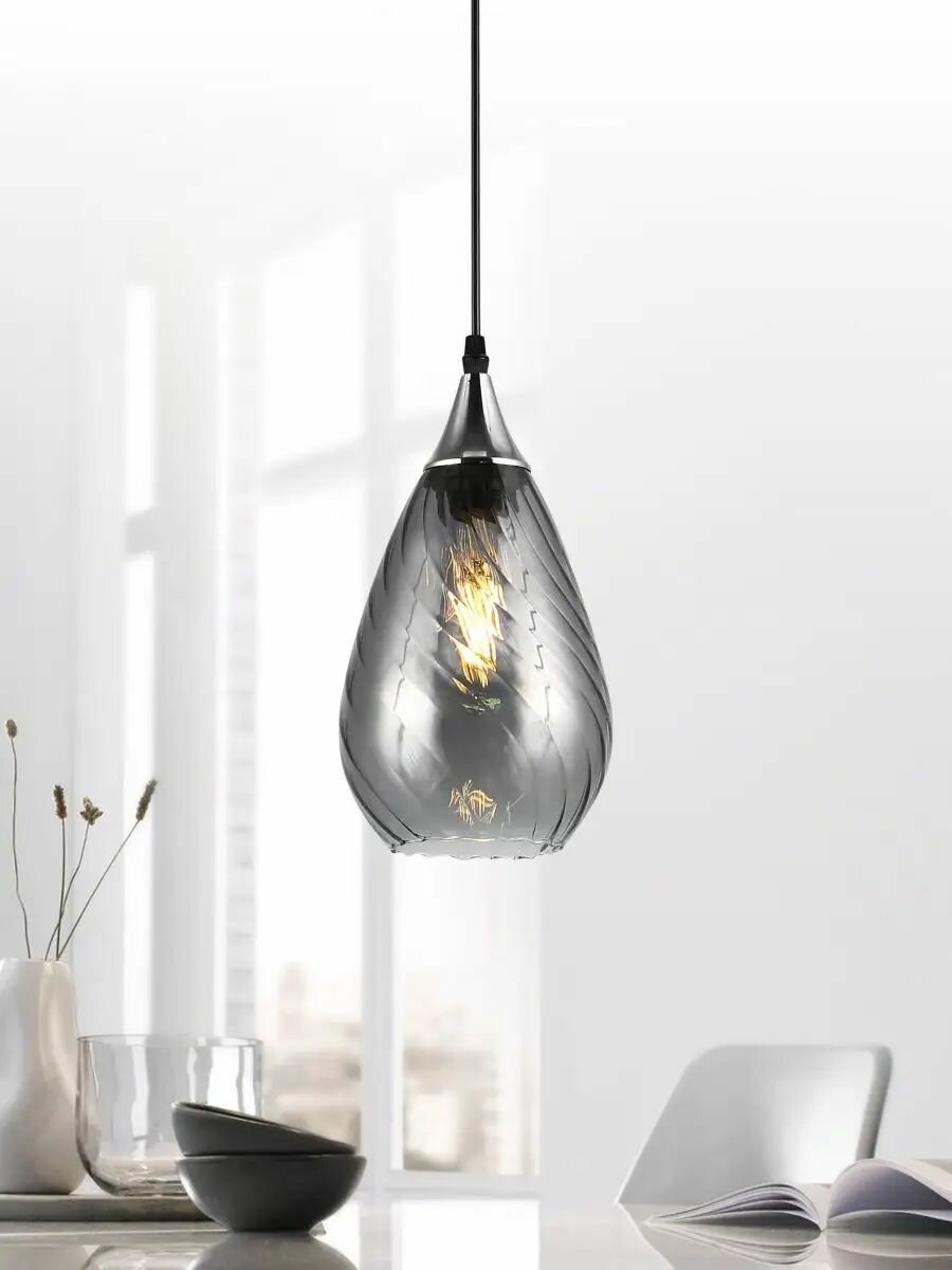 Светильник потолочный подвесной Rivoli Lily 9122 201 на кухню  в детскую комнату  в спальню  в коридор  в прихожую   Люстра подвесная лофт  модерн Е27  40 Вт