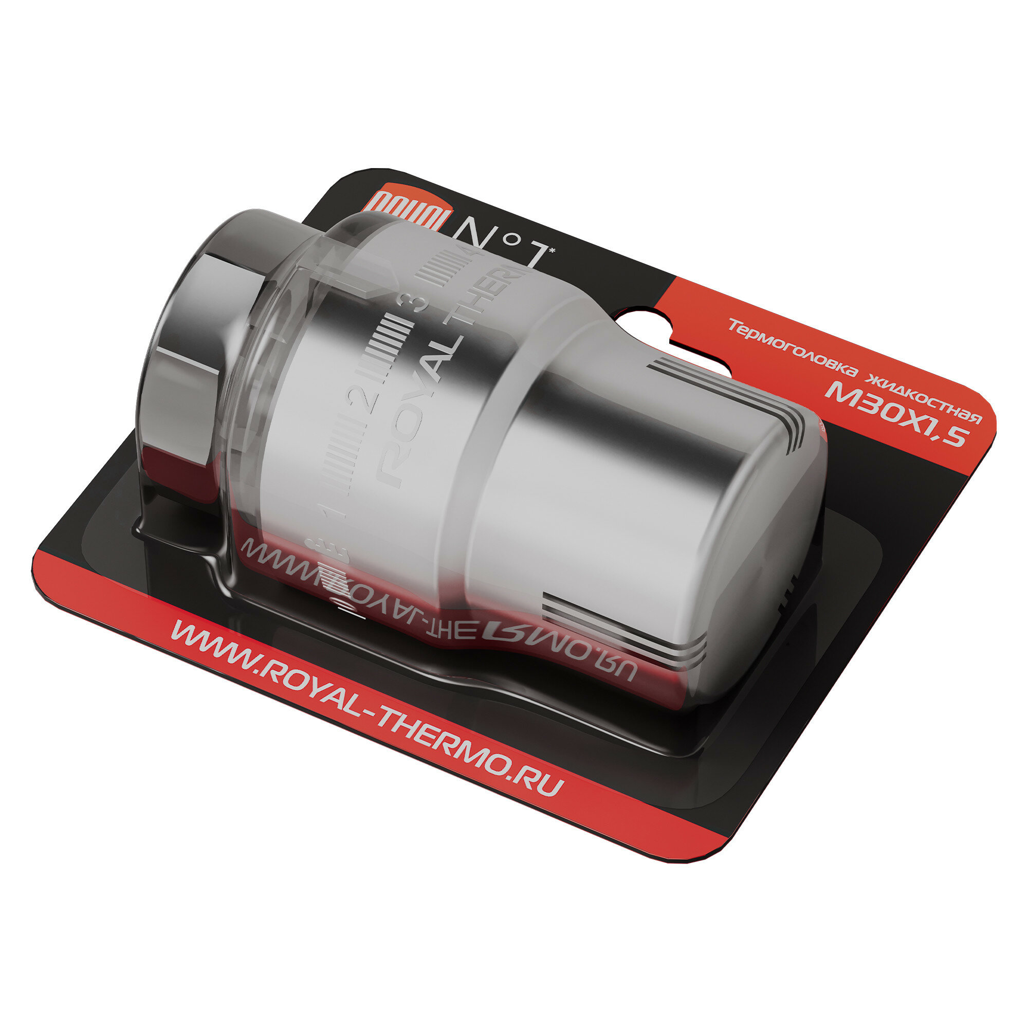 Термоголовка жидкостная Royal Thermo М30х1,5, жидкостная, для радиаторов, хром — фото 1