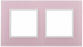 ЭРА 14-5102-30 ЭРА Рамка на 2 поста, стекло, Эра Elegance, розовый+бел (5/50/1200)