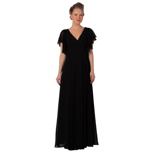 Платье вечернее, полуприлегающее, макси, размер 46, черный