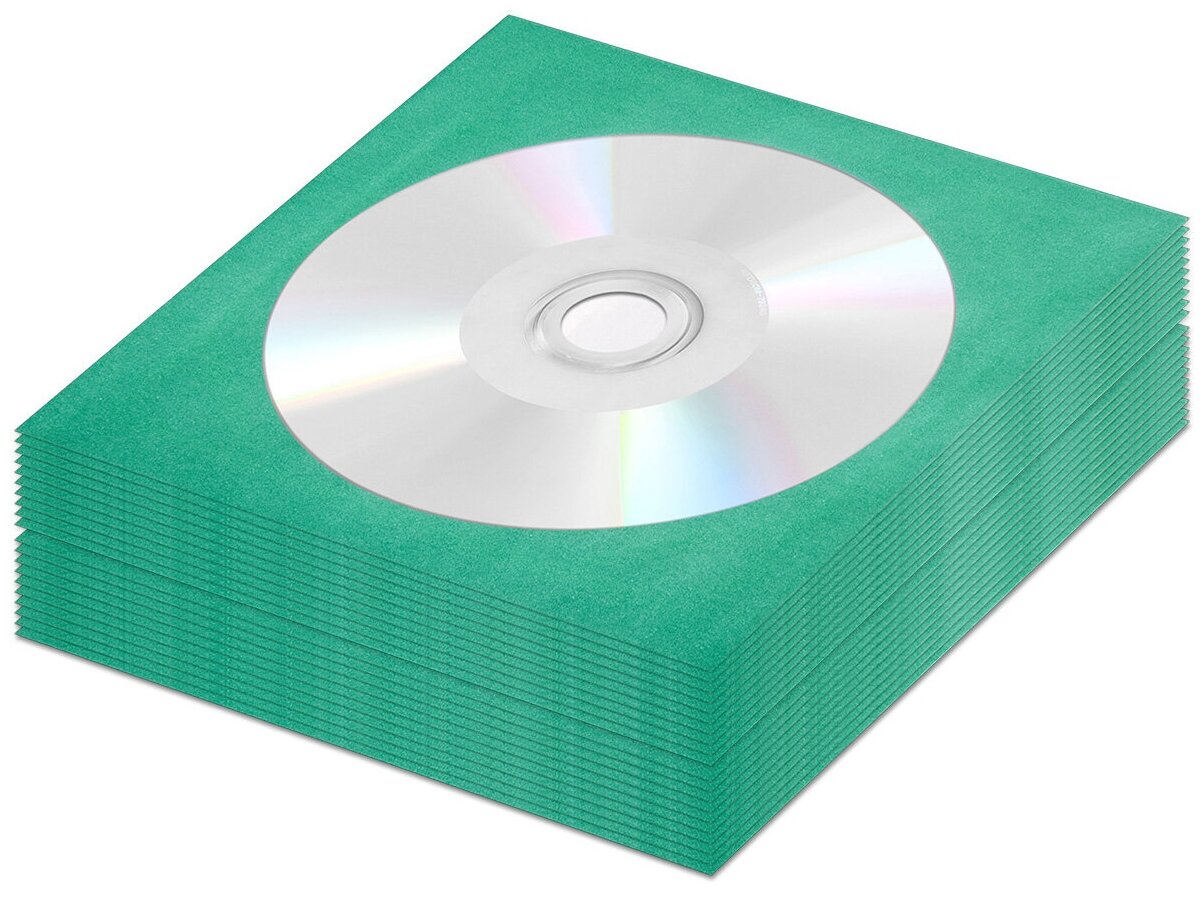 Диск DVD-R Ritek 4,7Gb 16x non-print (без покрытия) в бумажном конверте с окном, темно-бирюзовый, 25 шт.