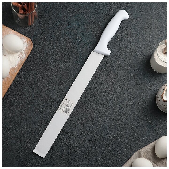 Нож для бисквита, крупные зубчики, ручка пластик, рабочая поверхность 30 см, толщина лезвия 1.8 мм