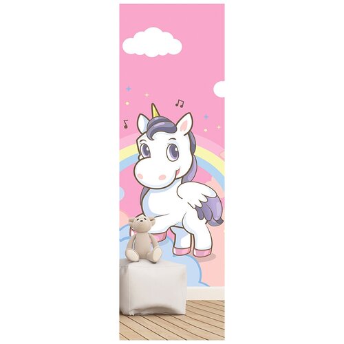 K02901 Фотообои Флизелиновые с виниловым покрытием Детские Радуга и единорог 100х270 см 2300₽