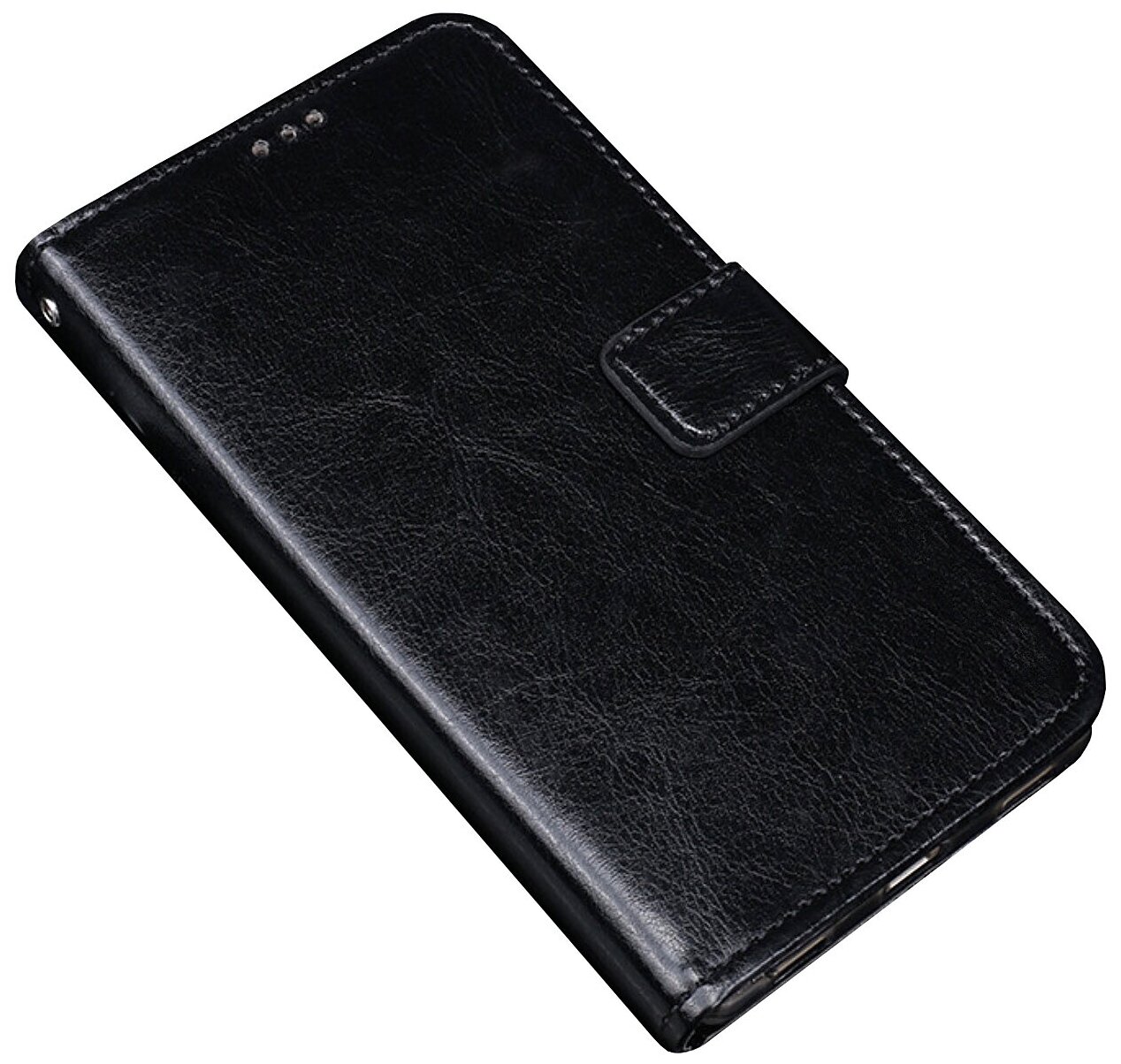 Чехол-книжка MyPads для Honor 9S (DUA-LX9) / Huawei Y5p из качественной импортной искусственной кожи с подставкой застежкой и визитницей черный