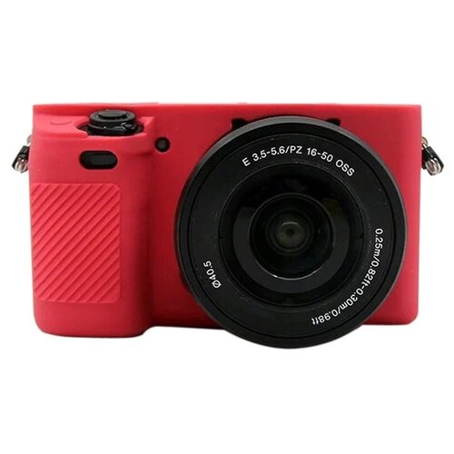 Силиконовый противоударный чехол MyPads для фотоаппарата Sony A6300/ ILCE-6400 ультра-тонкая полимерная из мягкого качественного силикона красный