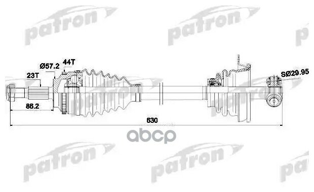 Полуось передняя левая 23x630x57.5 abs 44t renault clio ii 1.5dci 98  clio ii фургон 1.5dci 98  patron арт. pds0265 - Patron арт. 823ea7c6f8211a06c8f6