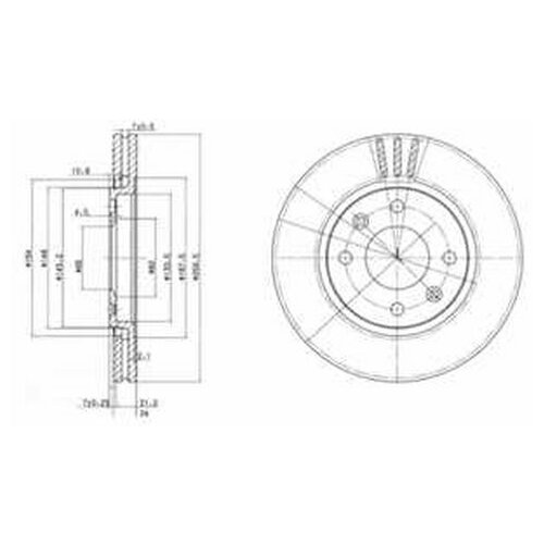 фото Тормозной диск передний delphi bg2871 для peugeot 406