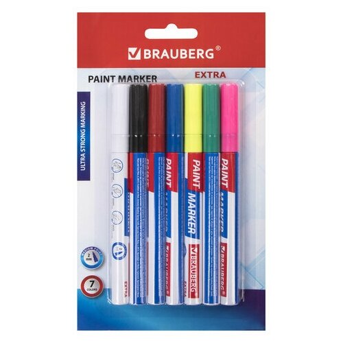 Набор маркеров-красок Brauberg Extra (2мм, 7 цветов) 7шт, 50 уп. (151996)