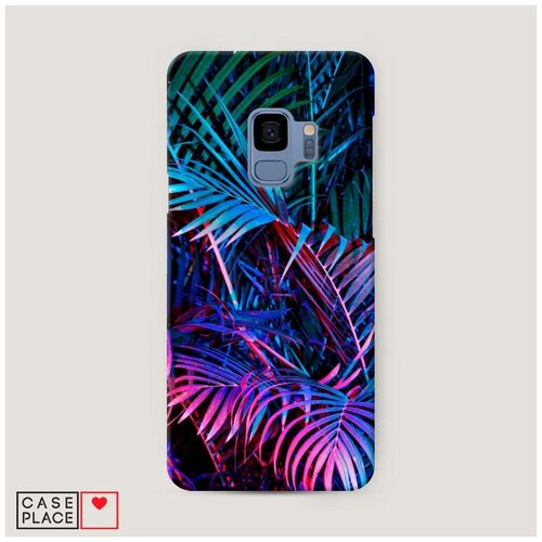 фото Чехол пластиковый samsung galaxy s9 неоновые пальмы case place