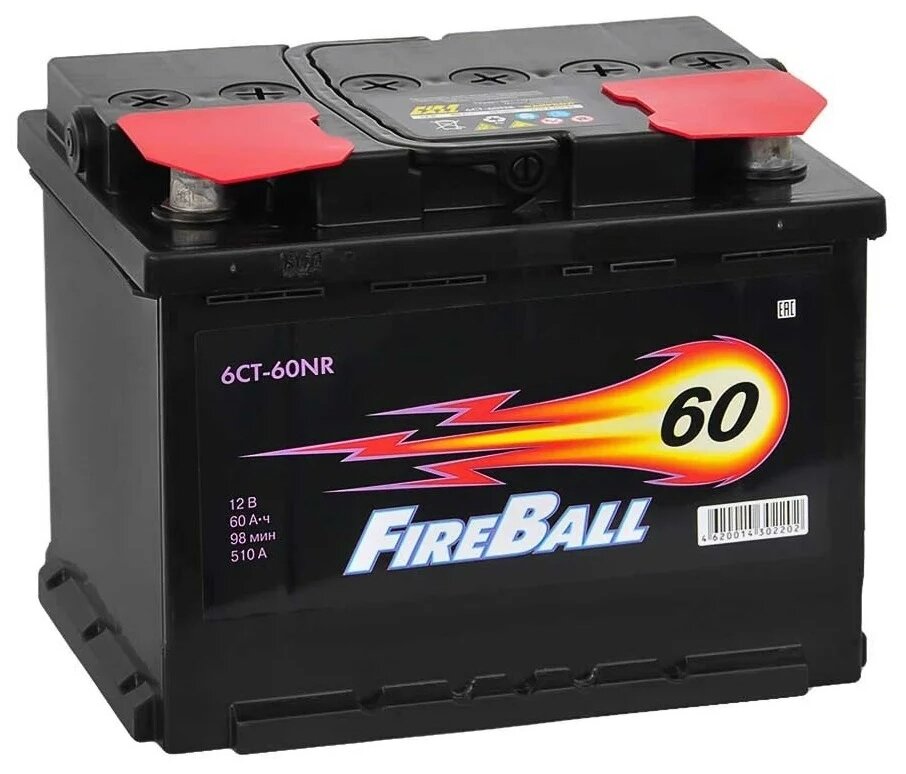 Аккумулятор Fire Ball 6ст-60r 510А обратная полярность