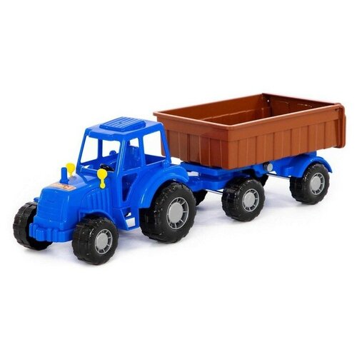 Полесье Трактор с прицепом №1, цвет синий (в сеточке) полесье трактор с прицепом 1 цвет синий в сеточке