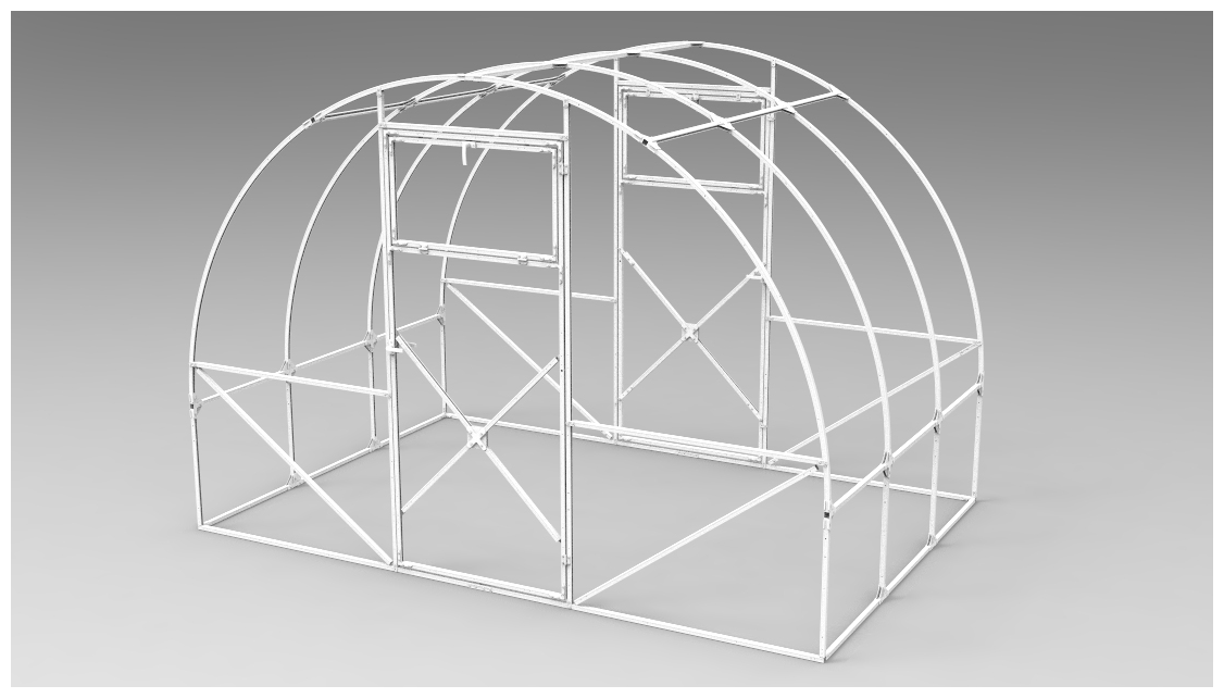 Теплица арочная AGRUS3x2 база каркас оцинкованная,краб (шаг 65см) - фотография № 1