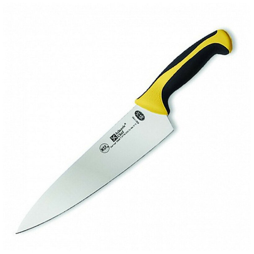 Нож Atlantic Chef Кухонный Поварской, 25 см, черно-желтый