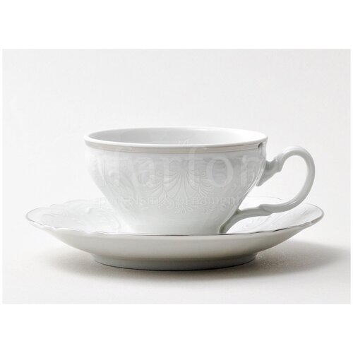 Чашка с блюдцем чайная Бернадотт Платиновый узор Бернадотт