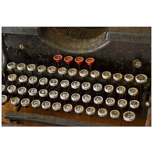 фото Магнитный пазл 27x18см."пишущая машинка, клавиатура, ключ" на холодильник lotsprints
