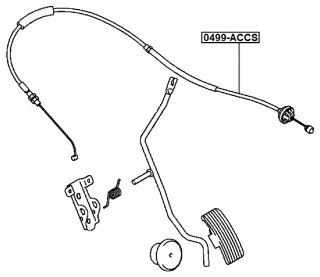 Трос привода дроссельной заслонки Febest 0499-ACCS