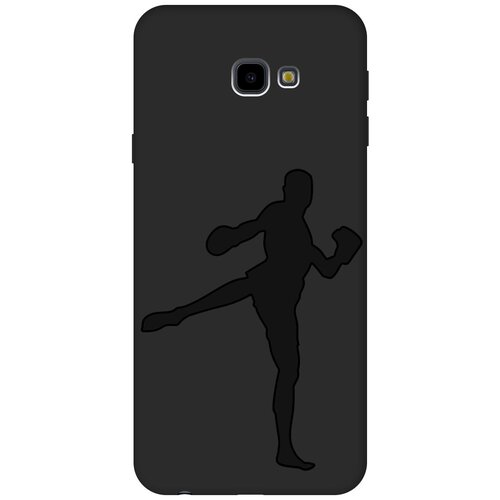 Матовый чехол Kickboxing для Samsung Galaxy J4+ / Самсунг Джей 4 плюс с эффектом блика черный матовый чехол kickboxing для samsung galaxy j4 самсунг джей 4 плюс с эффектом блика черный