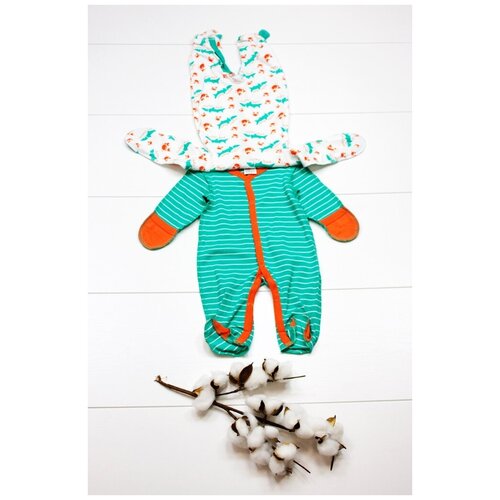 фото Комбинезон с длинным рукавом "крокодилы" - 2шт (интерлок) арт.152 мой малыш (50-68) (разный; 56 -20 (детский))