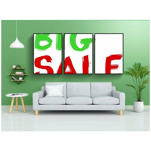 фото Набор модулных постеров для интерьера "большой, распродажа, лучший" 60x90 см. в тубусе, без рамки lotsprints