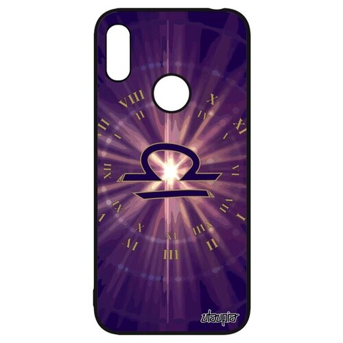 фото Защитный чехол на смартфон // huawei y6 2019 // "гороскоп весы" календарь каллиграфия, utaupia, фиолетовый