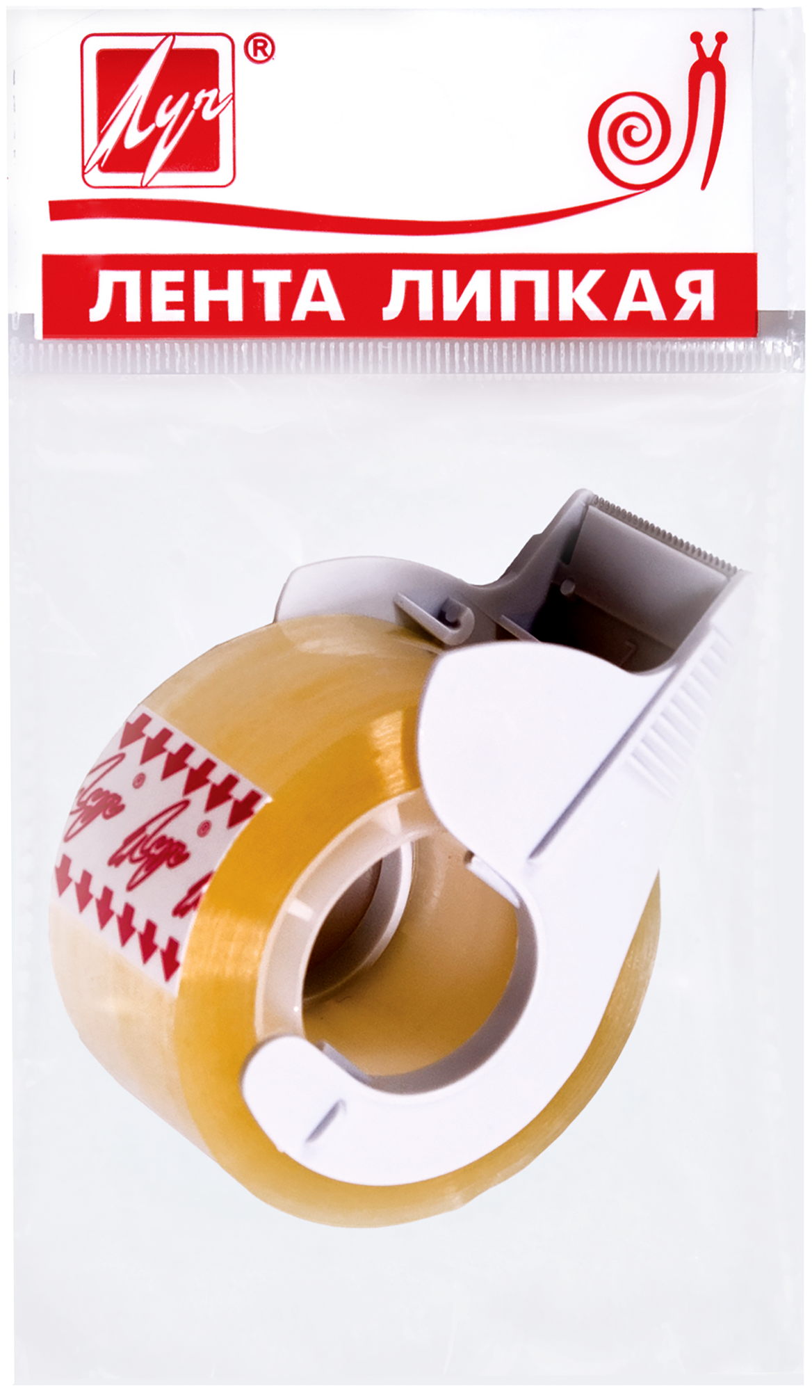 Клейкая лента (скотч) канцелярская в диспенсере Луч (24мм x 30м, прозрачная) (20С 1355-08)