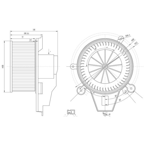 Электровентилятор отопителя FEHU (феху) ВАЗ 1118/2170 Panasonic арт. 11186811801000; 21700811802000; 217008118020; 21708118020; 111868118010