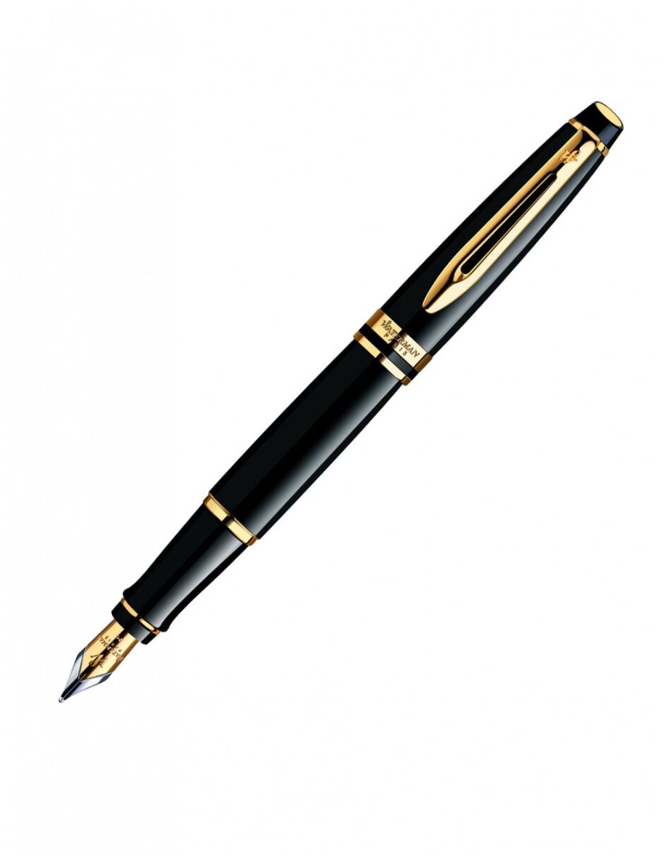 Ручка перьев. Waterman Expert 3 (CWS0951640) Black Laque GT F сталь подар.кор.