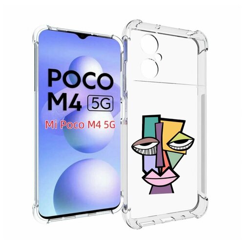 Чехол MyPads лицо из квадратиков с глазами женский для Xiaomi Poco M4 5G задняя-панель-накладка-бампер чехол mypads лицо из квадратиков с глазами женский для nokia g400 5g задняя панель накладка бампер