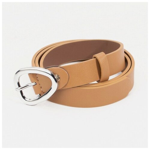 фото Ремень, ширина 2,5 см, винт, пряжка металл, цвет бежевый elstore