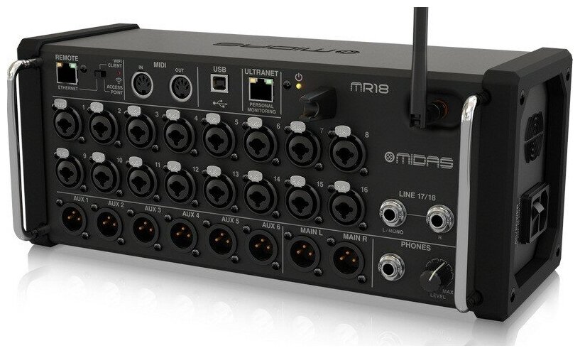 Midas MR18 цифровой микшер, 16 микрофонных входов Midas XLR