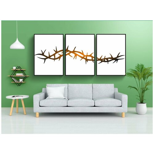 фото Набор модулных постеров для интерьера "провод, колючий, refugio" 60x90 см. в тубусе, без рамки lotsprints