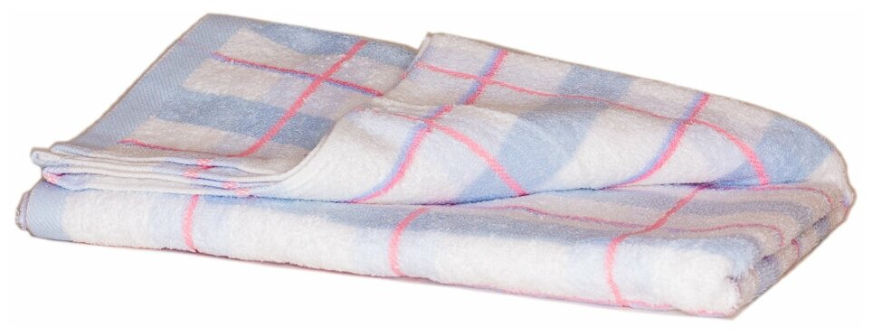 Махровое банное полотенце UTEX 130 х 70 см крупная полоска голубой