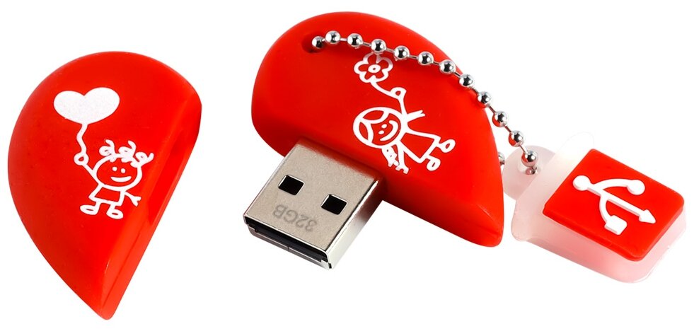 Флеш-накопитель USB 2.0 Smartbuy 32GB Wild series Сердце (SB32GBHeart)