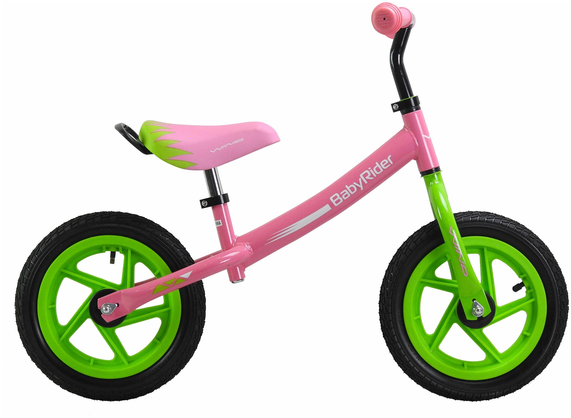 Беговел WIND BABYRIDER 12" зелено-розовый