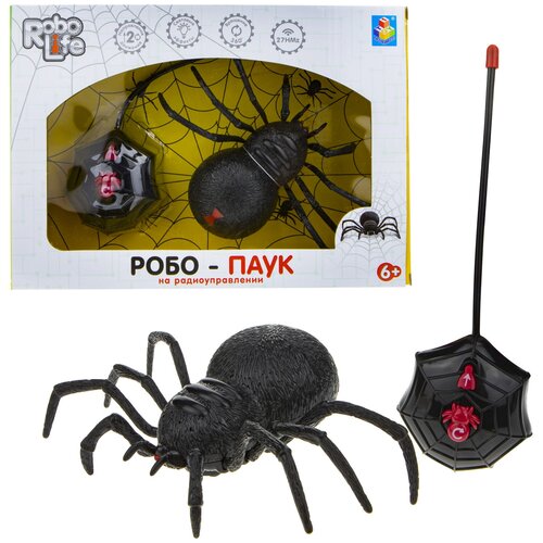 1toy игрушка робо паук свет звук движение черно желтый Робот 1 TOY Робо-паук Т19034, черный