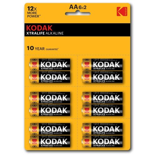 Kodak Батарейка Kodak LR6-12BL perforated (6x2BL) XTRALIFE [KAA-2x6 perf], 12шт (30418462-RU1) батарейки kodak xtralife cat30951990