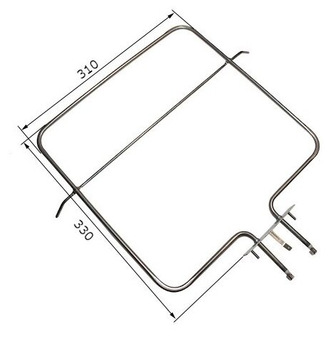 ТЭН для духовки 800W, 230V, верхний (Дарина, ЗВИ) 330х310 мм