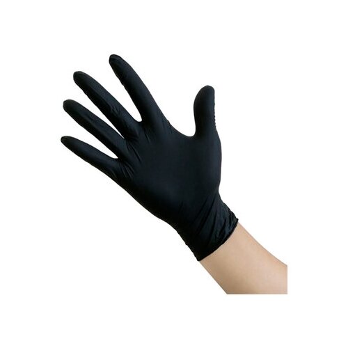 Перчатки нитриловые универсальные TOP GLOVE, черные, L, 50 пар