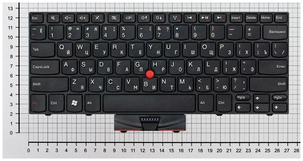 Клавиатура для ноутбука Lenovo ThinkPad Edge X100 черная с рамкой со стиком