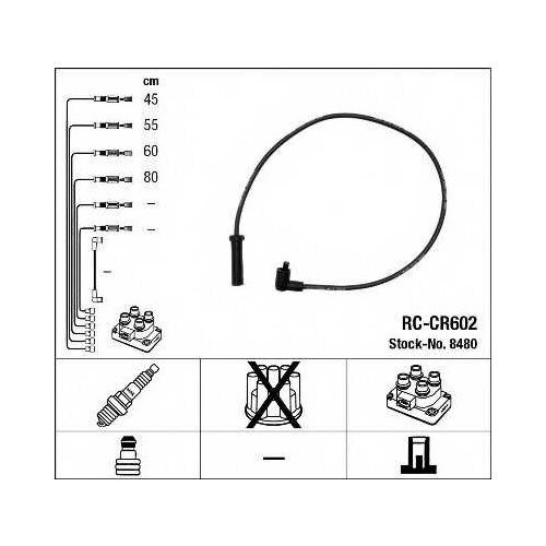 NGK-NTK 8480 Провода высоковольтные NGK PEUGEOT 306/405/406/806 RC-CR602 8480