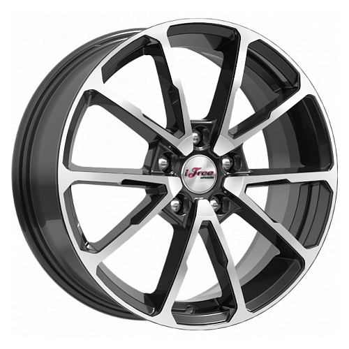 Литые колесные диски iFREE Skibidi (КС909) Блэк Джек 6.5x17 5x114.3 ET45 D67.1 Чёрный глянцевый с полированной лицевой частью (647800)