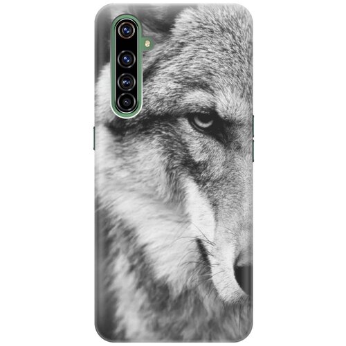 фото Ультратонкий силиконовый чехол-накладка для realme x50 pro с принтом "спокойный волк" gosso
