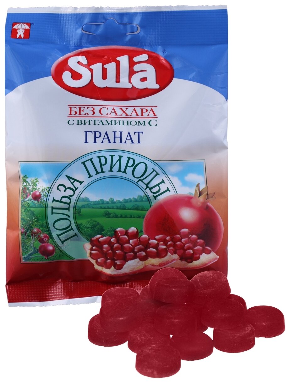 Леденцы Sula (Сула) фруктовые Гранат без сахара с витамином С 60 г Перфетти Ван Мелле RU - фото №5