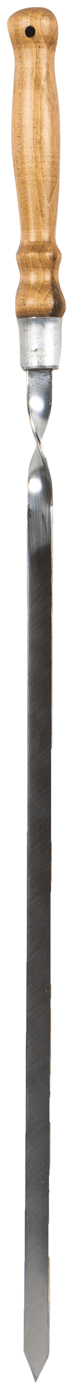 Шампур металлический Firewood плоский, с деревянной ручкой - фотография № 2