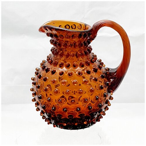 Кувшин/графин для сока/воды 750 мл Kvetna/Кветна янтарный из чешского стекла