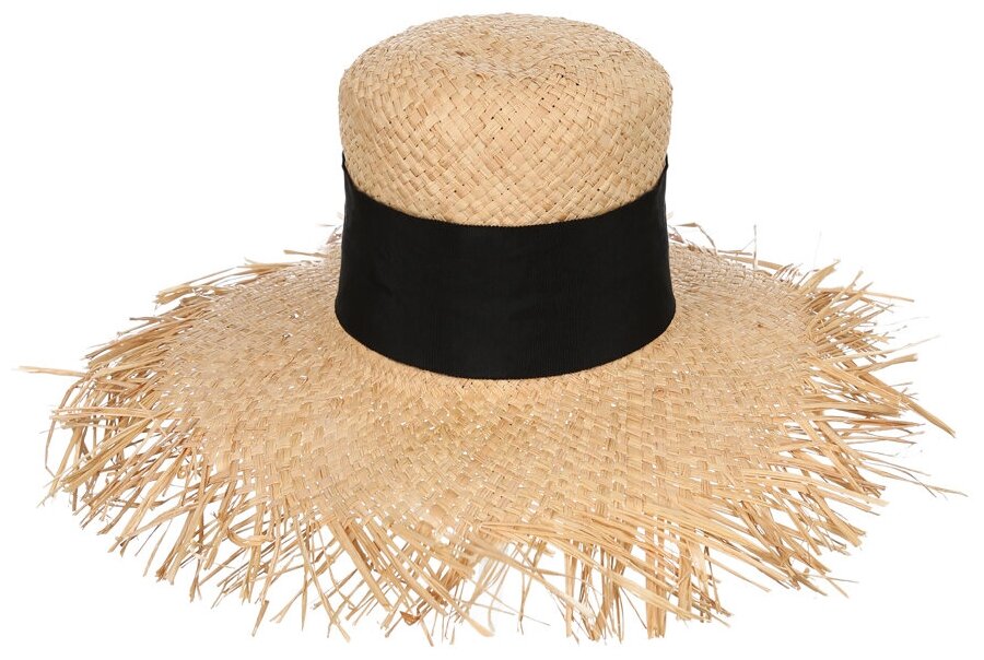 Соломенная шляпа с широкой лентой 