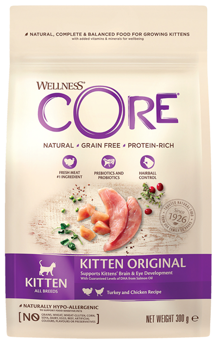 Сухой корм для котят Wellness CORE из индейки 300 гр.