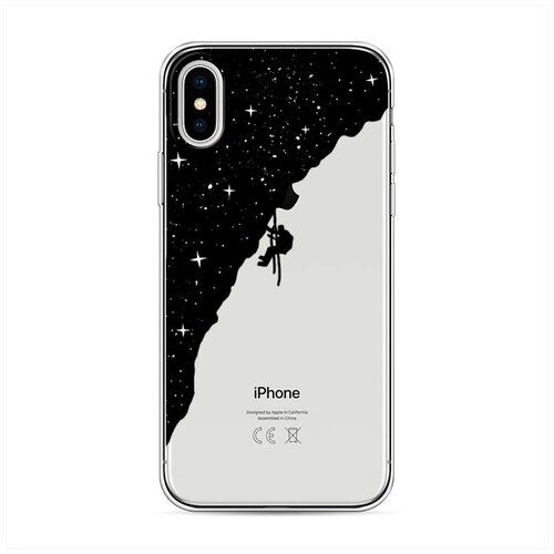 фото Силиконовый чехол "скалолаз в космосе" на apple iphone x (10) / айфон икс (десять) case place