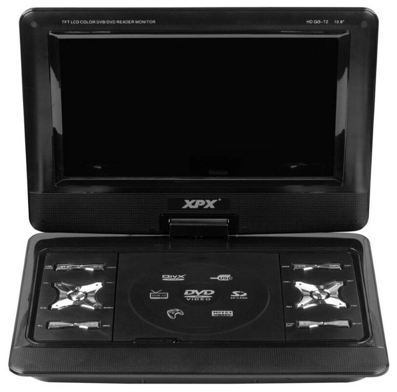 Портативный телевизор Xpx EA-1049D с DVD и DVB-T2 10.8" (3D / USB / SD / Game)